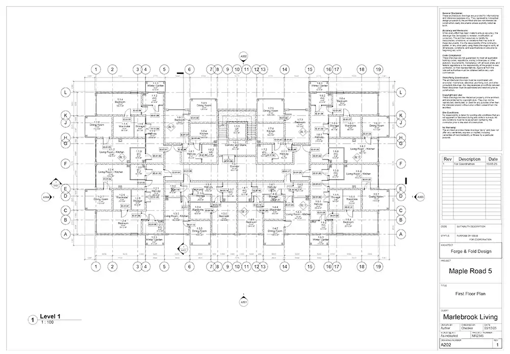 Construction drawing — Maple Road 5 first floor plan