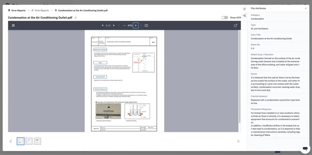 Error report with automatically extracted attributes in KnowledgeBuilder